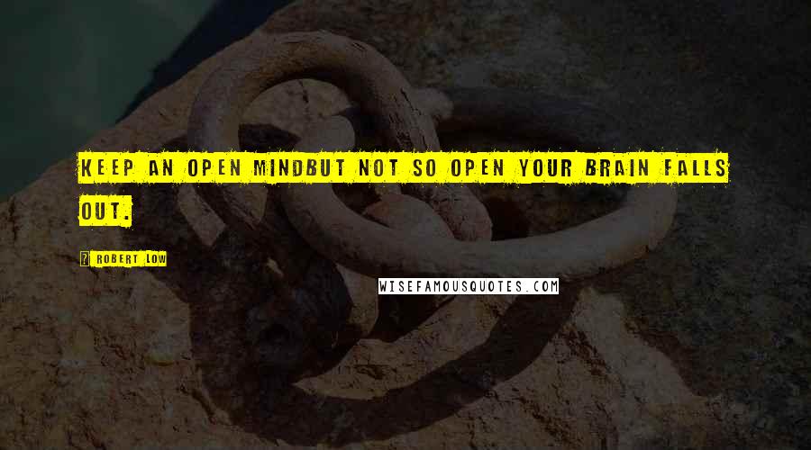 Robert Low Quotes: Keep an open mindbut not so open your brain falls out.