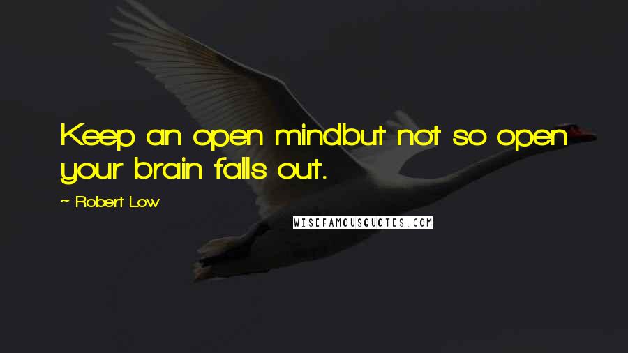 Robert Low Quotes: Keep an open mindbut not so open your brain falls out.