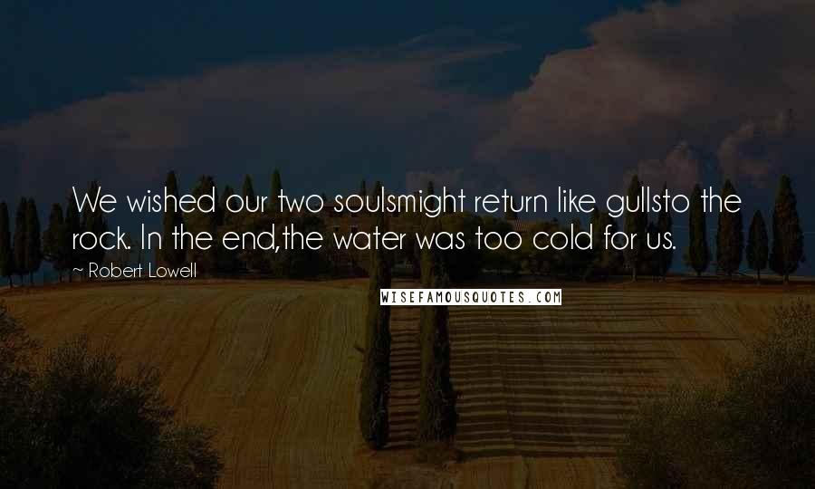 Robert Lowell Quotes: We wished our two soulsmight return like gullsto the rock. In the end,the water was too cold for us.