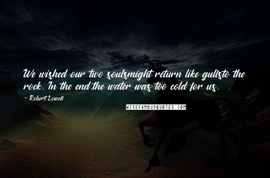 Robert Lowell Quotes: We wished our two soulsmight return like gullsto the rock. In the end,the water was too cold for us.