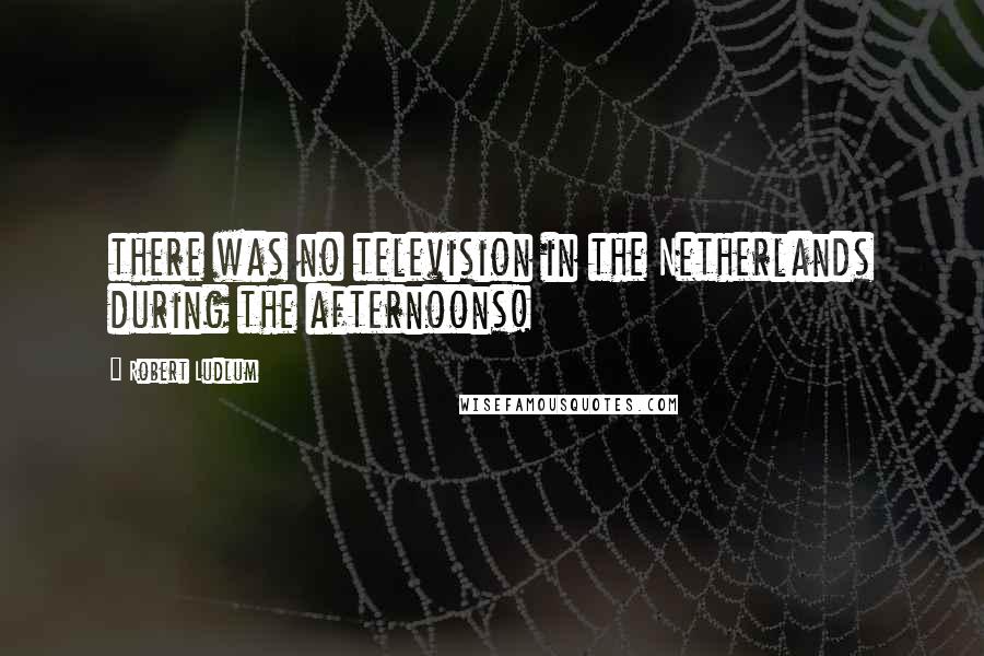 Robert Ludlum Quotes: there was no television in the Netherlands during the afternoons!