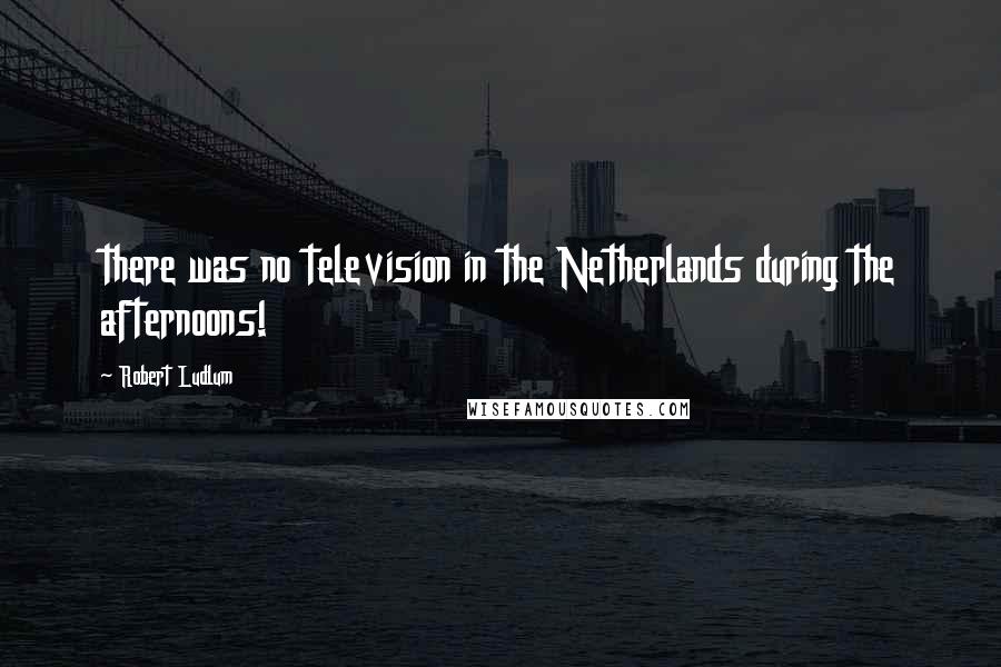 Robert Ludlum Quotes: there was no television in the Netherlands during the afternoons!