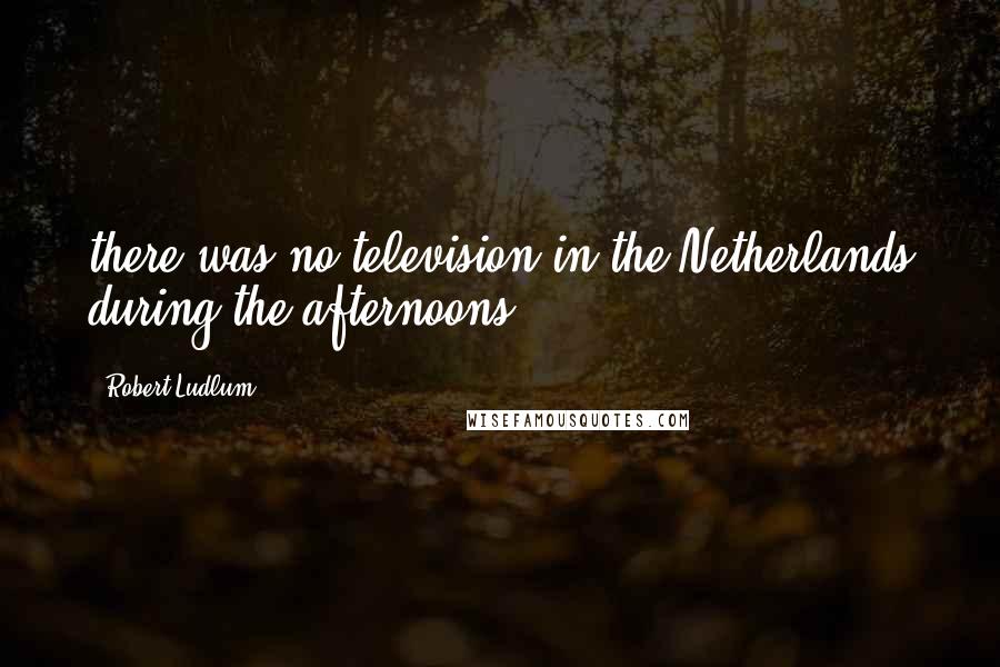 Robert Ludlum Quotes: there was no television in the Netherlands during the afternoons!
