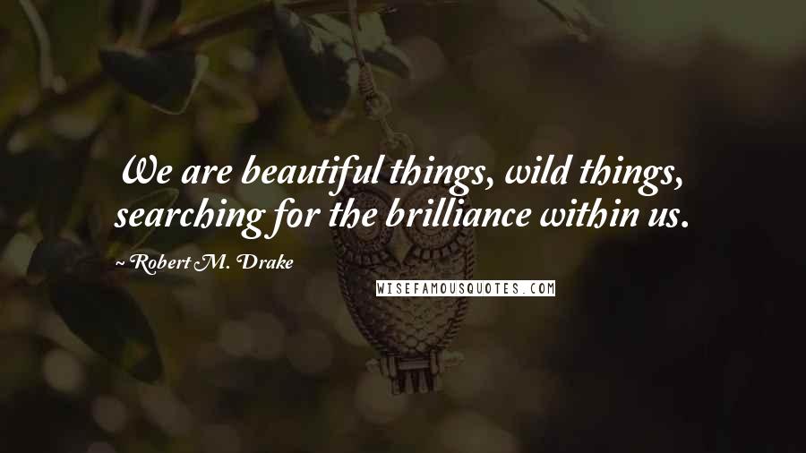 Robert M. Drake Quotes: We are beautiful things, wild things, searching for the brilliance within us.