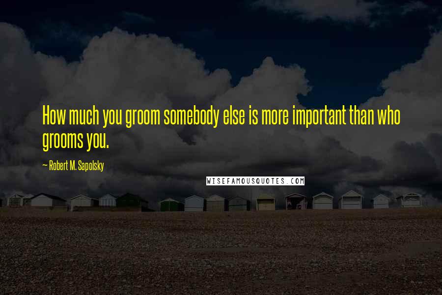 Robert M. Sapolsky Quotes: How much you groom somebody else is more important than who grooms you.
