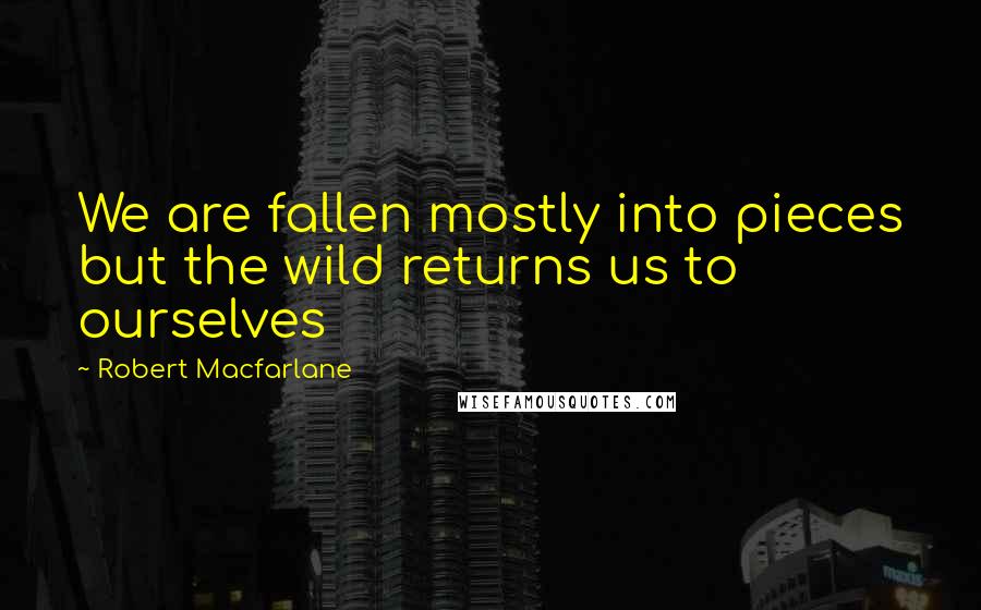 Robert Macfarlane Quotes: We are fallen mostly into pieces but the wild returns us to ourselves