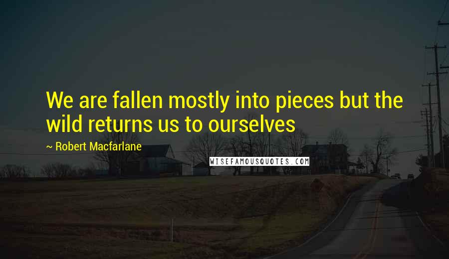 Robert Macfarlane Quotes: We are fallen mostly into pieces but the wild returns us to ourselves