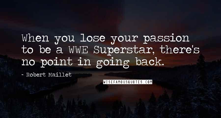 Robert Maillet Quotes: When you lose your passion to be a WWE Superstar, there's no point in going back.