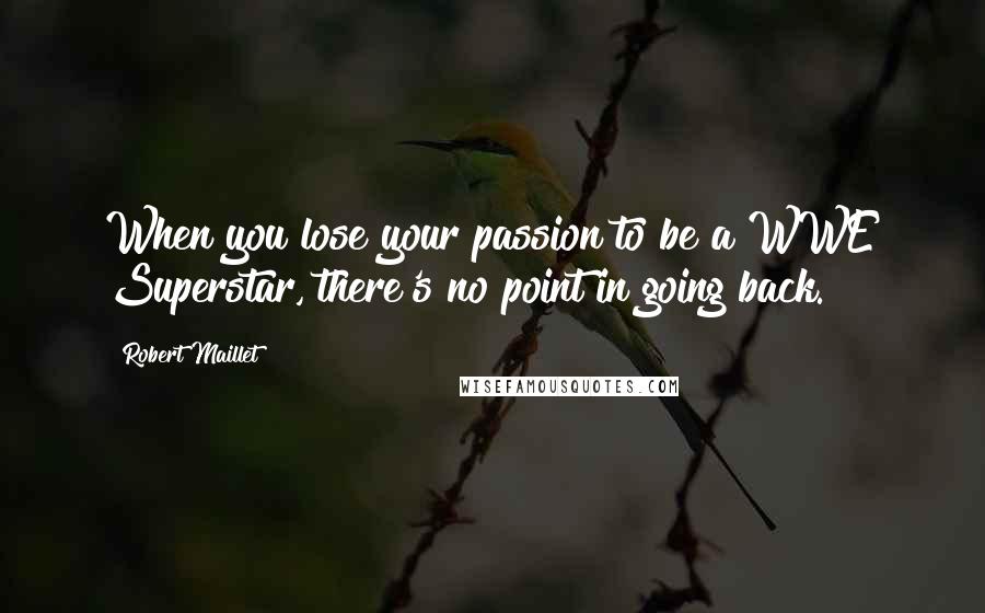 Robert Maillet Quotes: When you lose your passion to be a WWE Superstar, there's no point in going back.