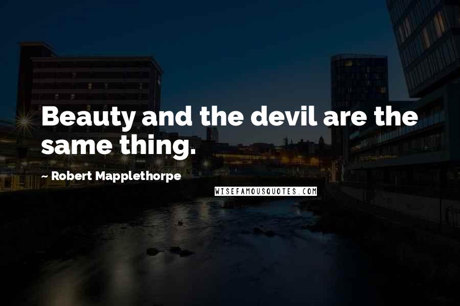 Robert Mapplethorpe Quotes: Beauty and the devil are the same thing.