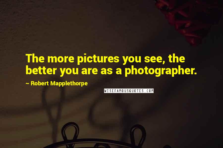 Robert Mapplethorpe Quotes: The more pictures you see, the better you are as a photographer.