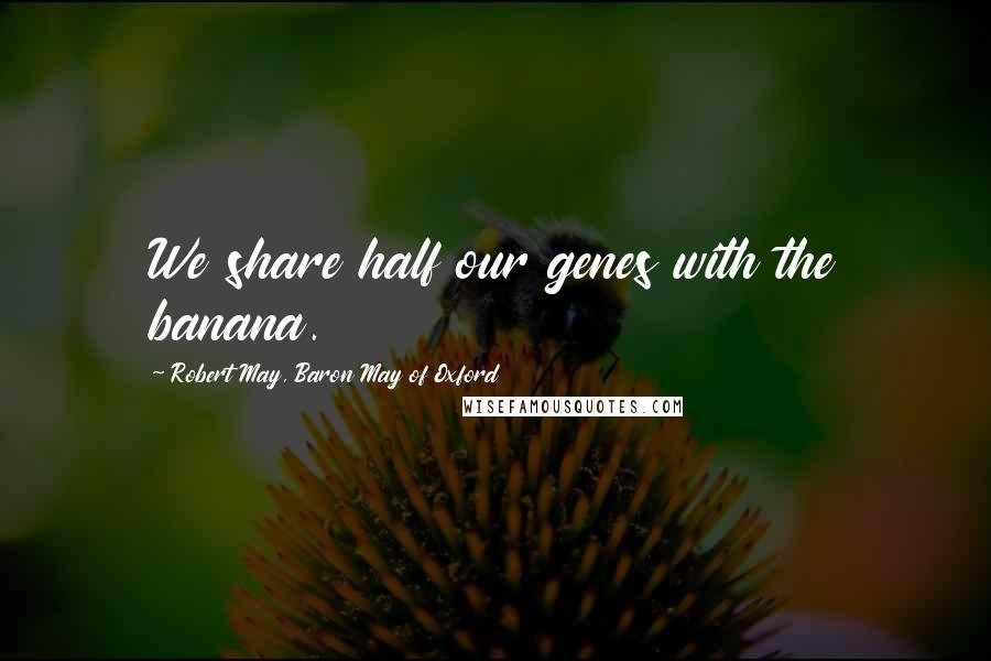 Robert May, Baron May Of Oxford Quotes: We share half our genes with the banana.