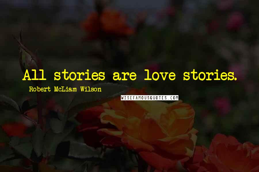 Robert McLiam Wilson Quotes: All stories are love stories.