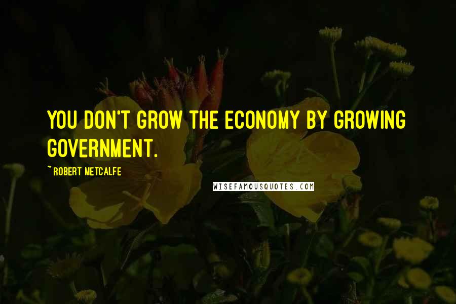 Robert Metcalfe Quotes: You don't grow the economy by growing government.