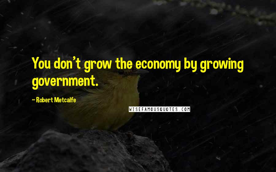 Robert Metcalfe Quotes: You don't grow the economy by growing government.