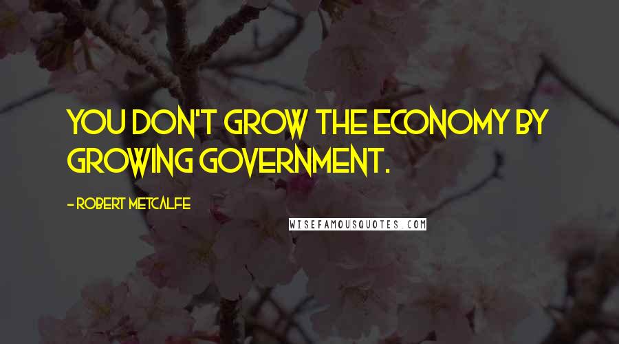 Robert Metcalfe Quotes: You don't grow the economy by growing government.