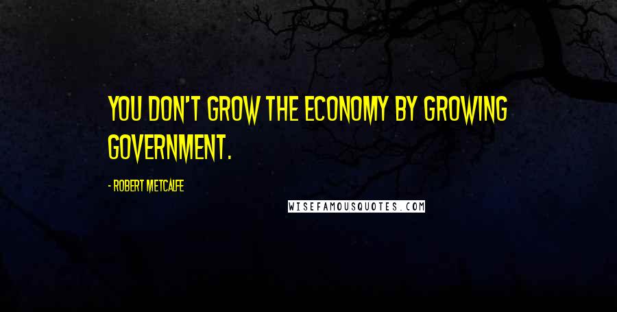 Robert Metcalfe Quotes: You don't grow the economy by growing government.