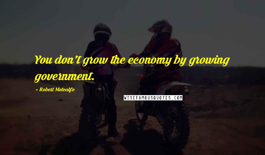 Robert Metcalfe Quotes: You don't grow the economy by growing government.