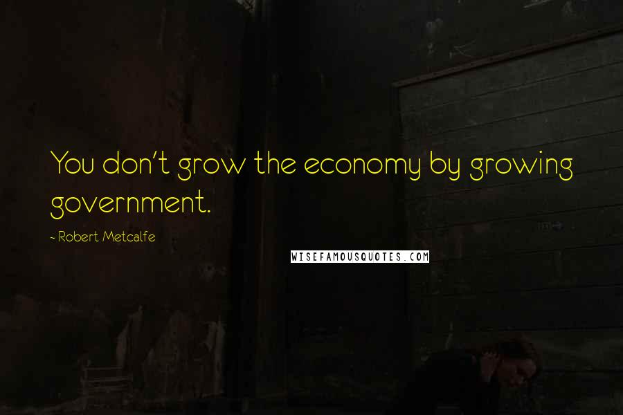 Robert Metcalfe Quotes: You don't grow the economy by growing government.