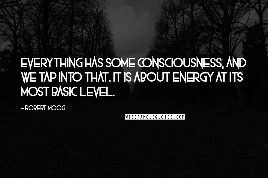 Robert Moog Quotes: Everything has some consciousness, and we tap into that. It is about energy at its most basic level.