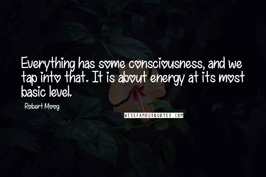 Robert Moog Quotes: Everything has some consciousness, and we tap into that. It is about energy at its most basic level.