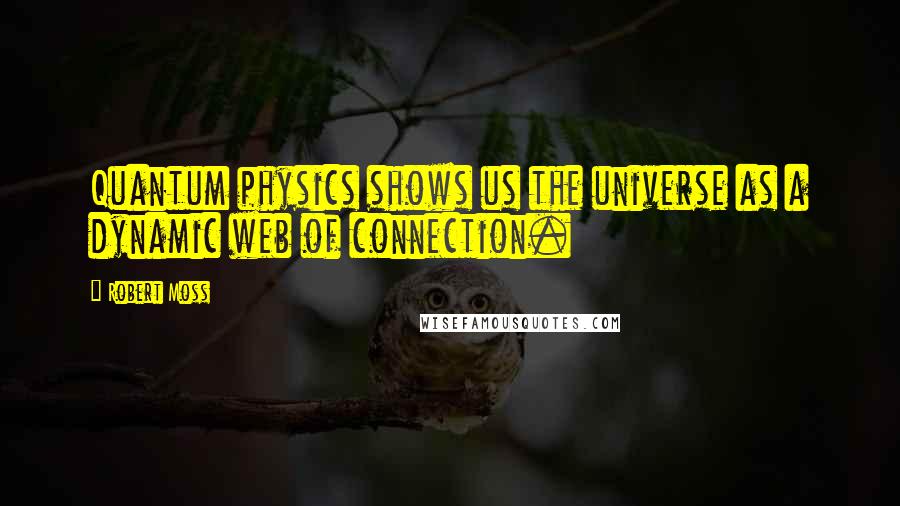 Robert Moss Quotes: Quantum physics shows us the universe as a dynamic web of connection.