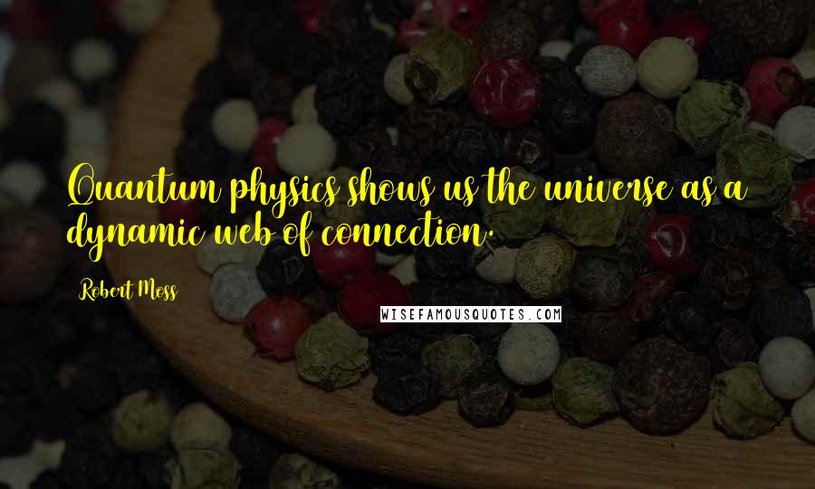 Robert Moss Quotes: Quantum physics shows us the universe as a dynamic web of connection.