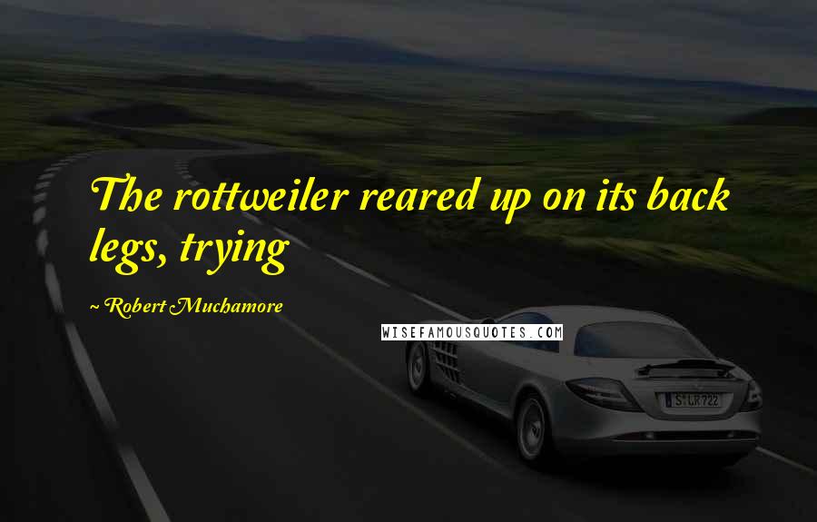 Robert Muchamore Quotes: The rottweiler reared up on its back legs, trying