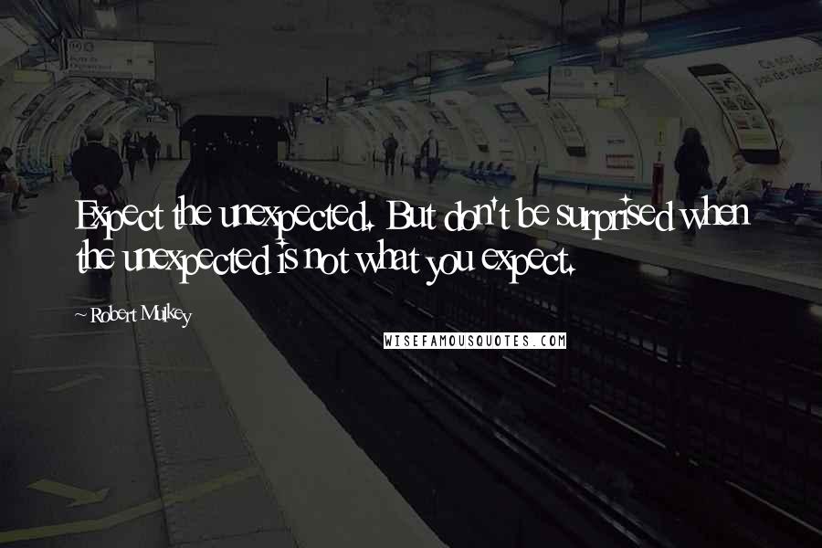 Robert Mulkey Quotes: Expect the unexpected. But don't be surprised when the unexpected is not what you expect.