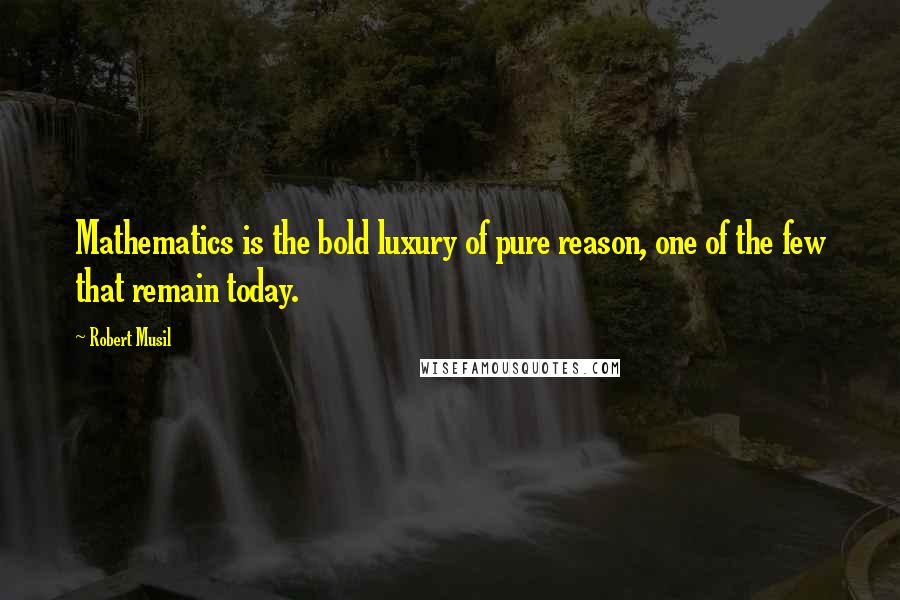 Robert Musil Quotes: Mathematics is the bold luxury of pure reason, one of the few that remain today.