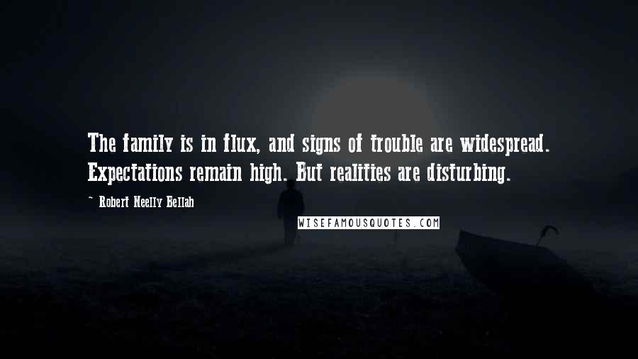 Robert Neelly Bellah Quotes: The family is in flux, and signs of trouble are widespread. Expectations remain high. But realities are disturbing.