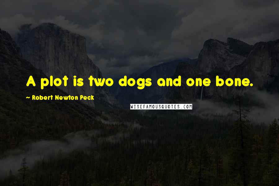 Robert Newton Peck Quotes: A plot is two dogs and one bone.