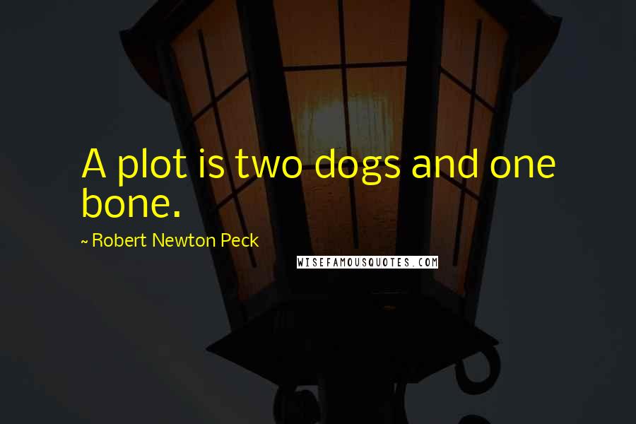 Robert Newton Peck Quotes: A plot is two dogs and one bone.