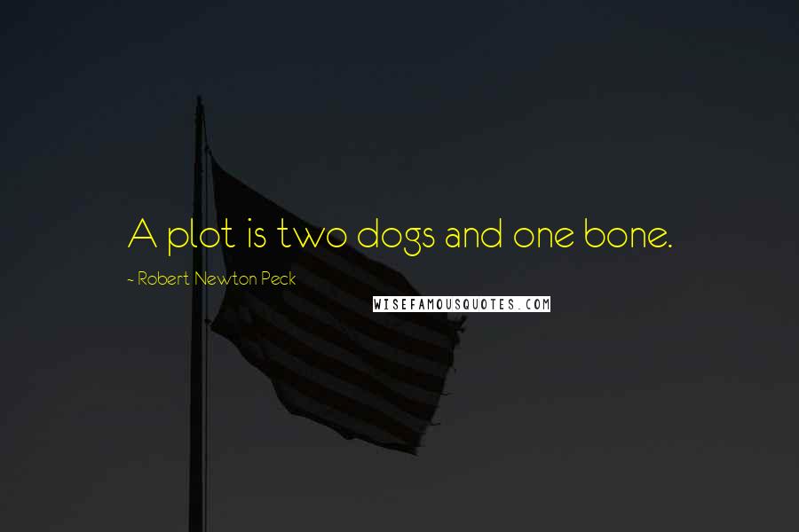 Robert Newton Peck Quotes: A plot is two dogs and one bone.