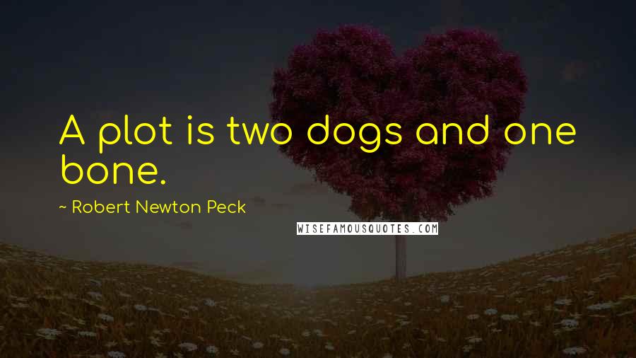 Robert Newton Peck Quotes: A plot is two dogs and one bone.