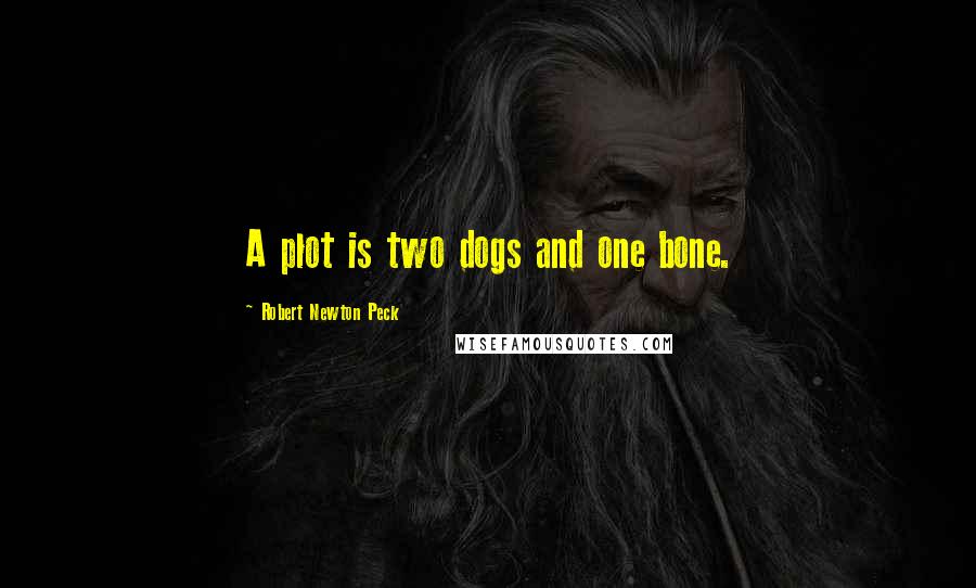 Robert Newton Peck Quotes: A plot is two dogs and one bone.