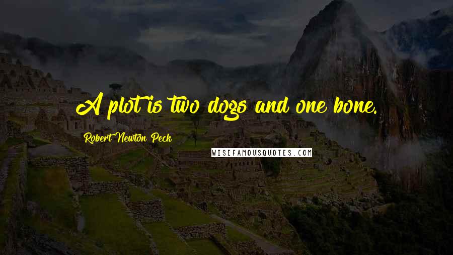 Robert Newton Peck Quotes: A plot is two dogs and one bone.