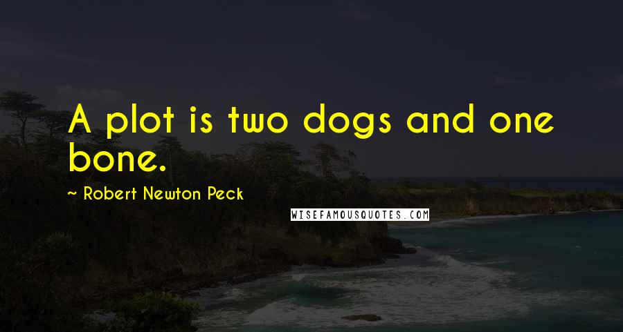 Robert Newton Peck Quotes: A plot is two dogs and one bone.