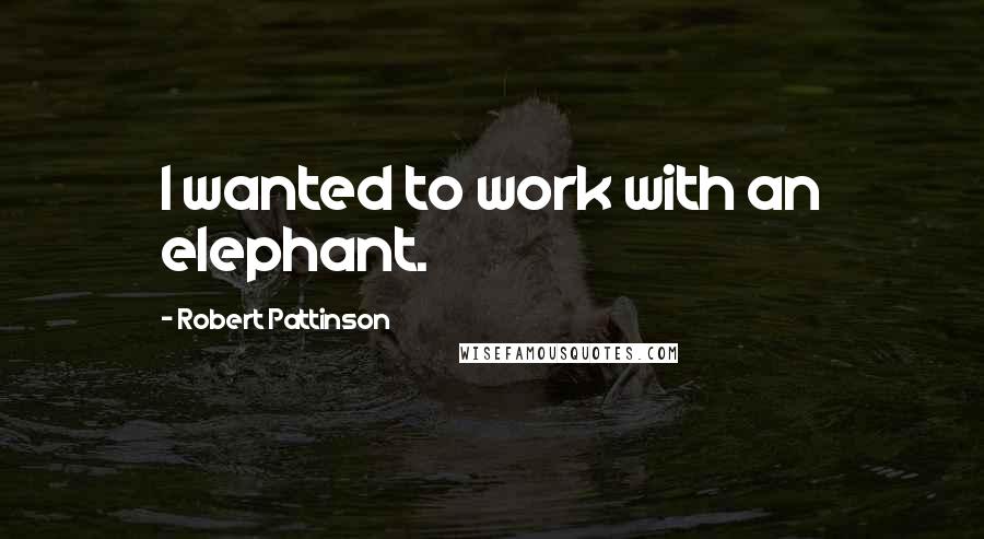 Robert Pattinson Quotes: I wanted to work with an elephant.