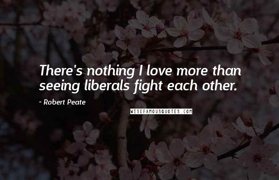 Robert Peate Quotes: There's nothing I love more than seeing liberals fight each other.