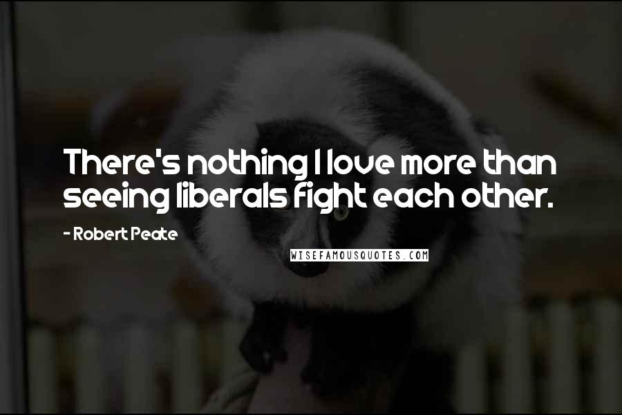 Robert Peate Quotes: There's nothing I love more than seeing liberals fight each other.