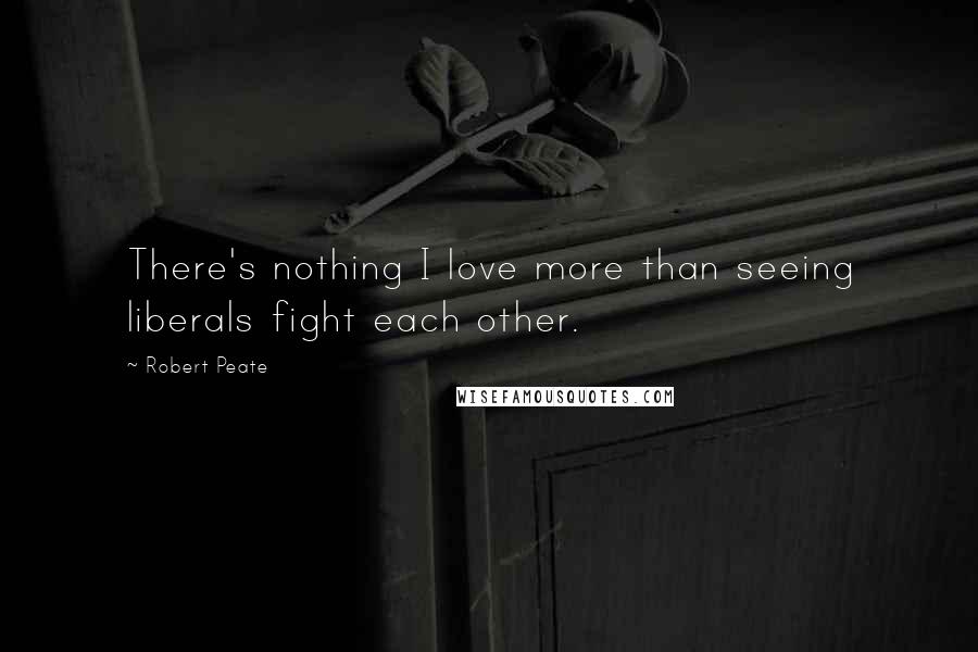 Robert Peate Quotes: There's nothing I love more than seeing liberals fight each other.