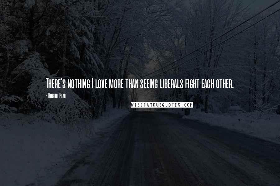 Robert Peate Quotes: There's nothing I love more than seeing liberals fight each other.