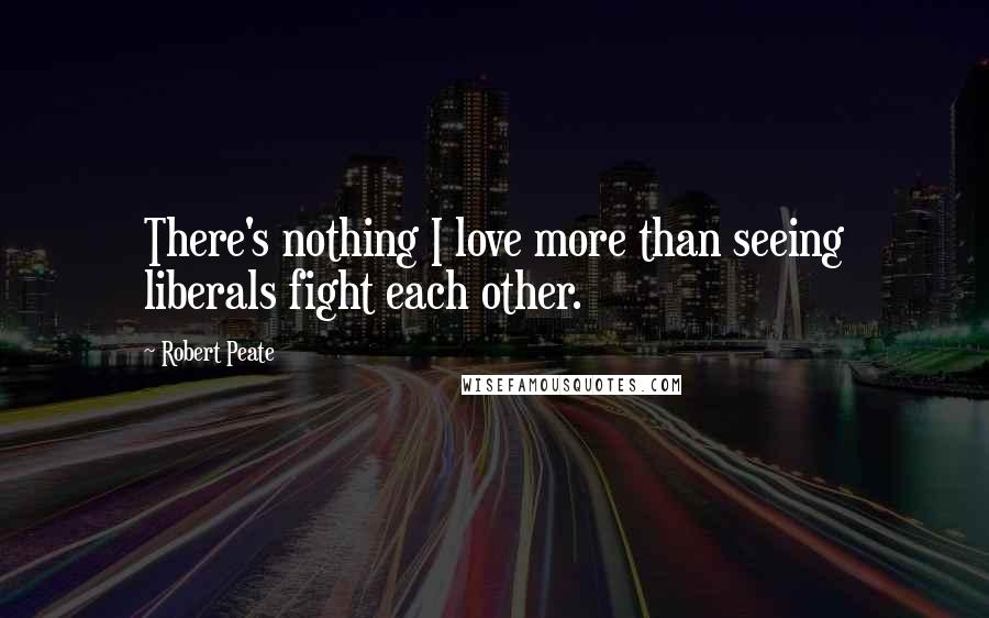 Robert Peate Quotes: There's nothing I love more than seeing liberals fight each other.