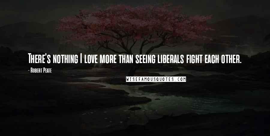 Robert Peate Quotes: There's nothing I love more than seeing liberals fight each other.