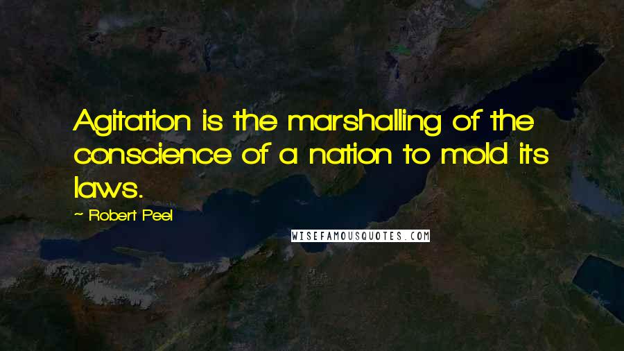 Robert Peel Quotes: Agitation is the marshalling of the conscience of a nation to mold its laws.