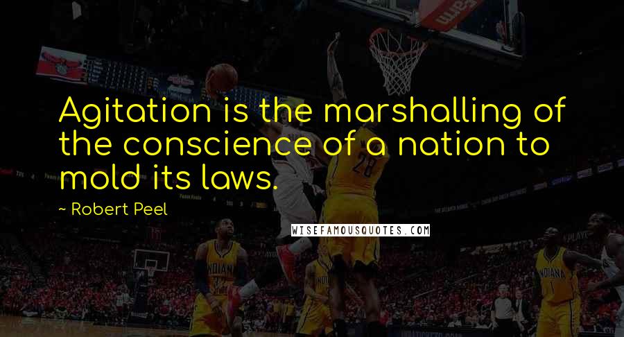 Robert Peel Quotes: Agitation is the marshalling of the conscience of a nation to mold its laws.