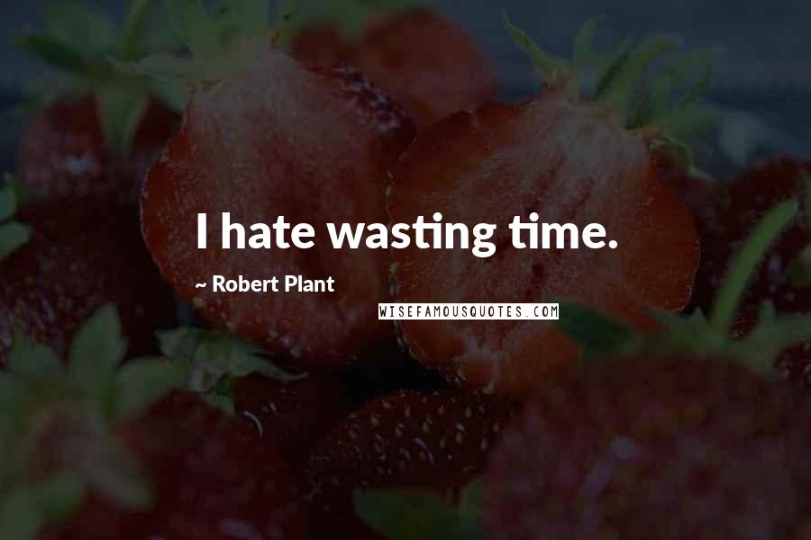 Robert Plant Quotes: I hate wasting time.