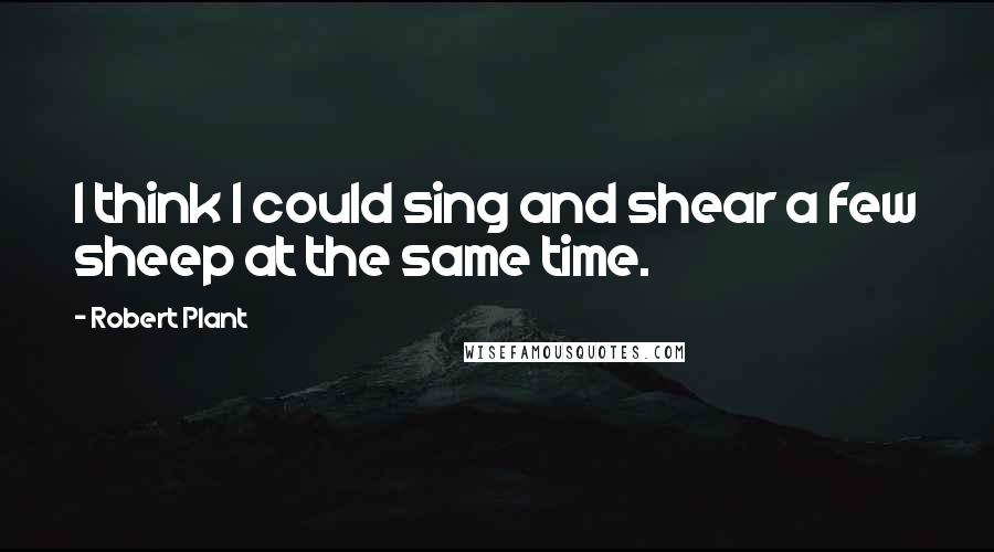 Robert Plant Quotes: I think I could sing and shear a few sheep at the same time.