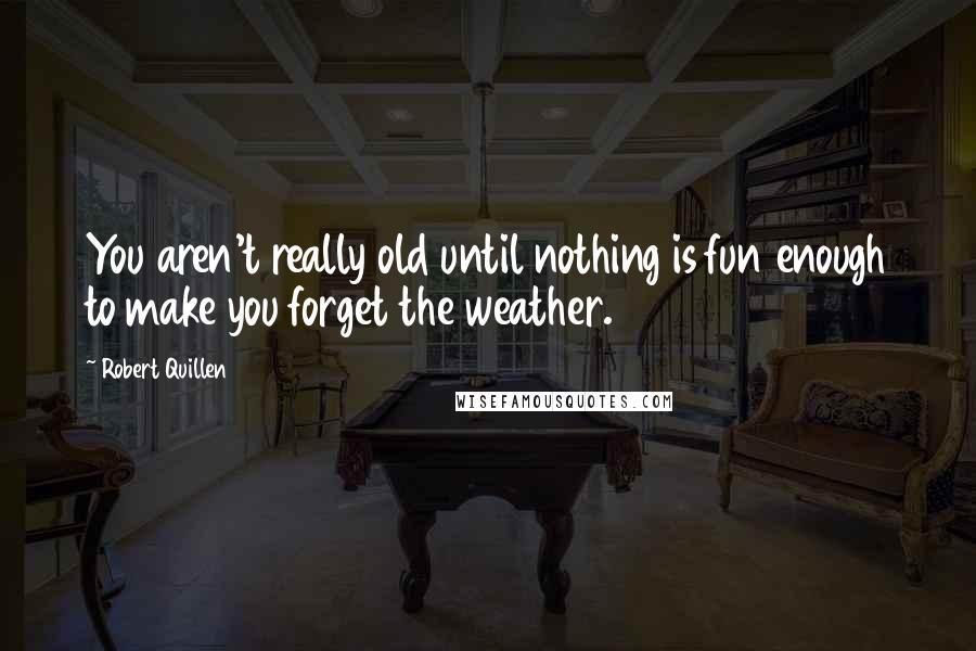 Robert Quillen Quotes: You aren't really old until nothing is fun enough to make you forget the weather.